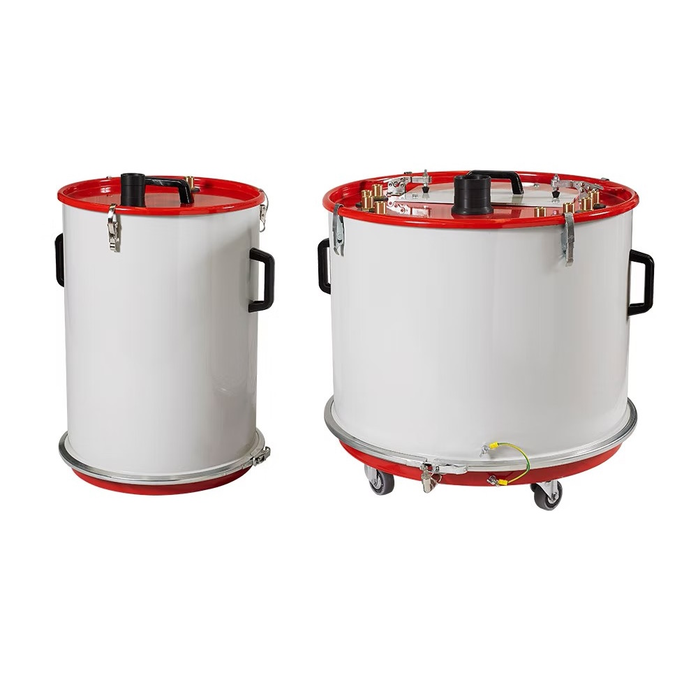 Fluidizirani spremnik za boju u prahu – industrijski kontejner s priključkom za Venturi pumpu za plastifikaciju